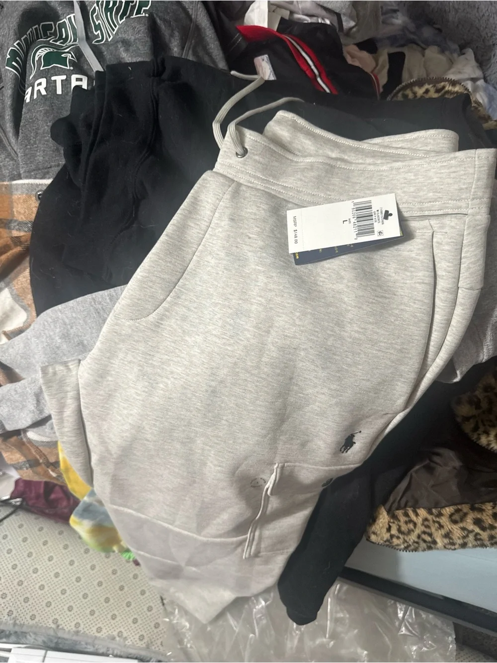 Polo by Ralph Lauren Light Gray Sweatpants with Navy Pony